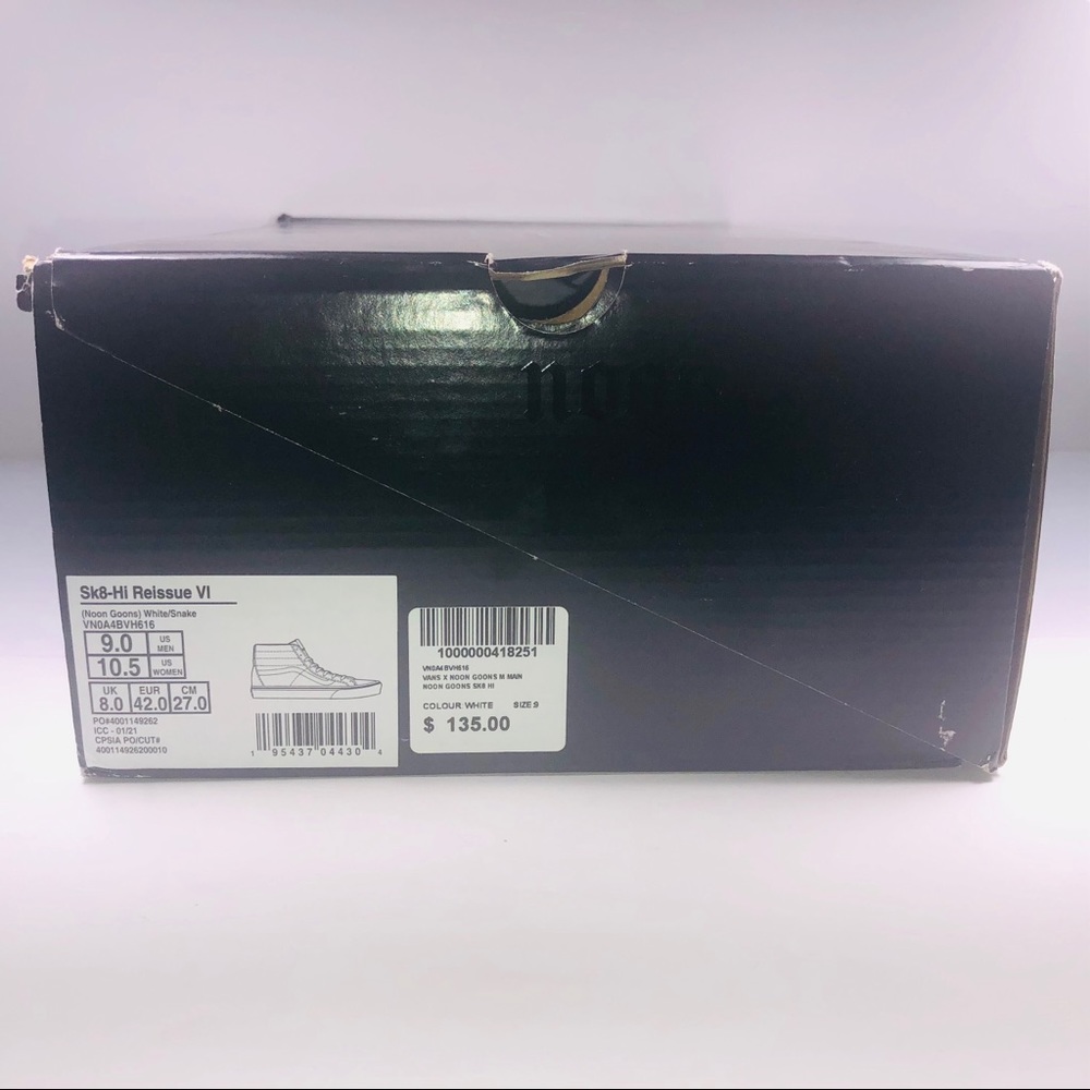 VANS Noon Goons SK8 Hi White Snakeskin Black Shoes - Picture 8 of 11